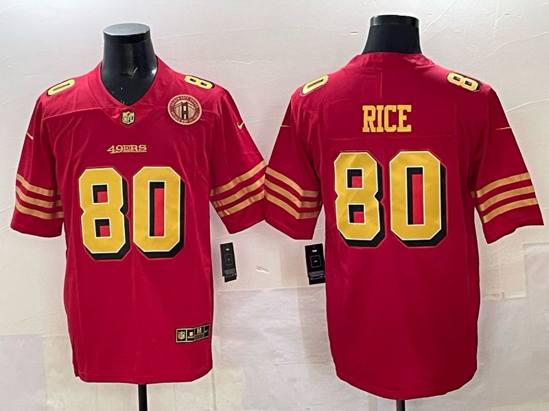 Men Nike San Francisco 49ers #80 Rice Red Limited NFL 2025 Jersey 0021